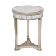 ANTIQUE MIRRORED PEDESTAL ROUND SIDE TABLE